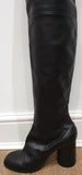 MAISON MARTIN MARGIELA Black Leather Over Knee Thigh High Boots 40 UK7 NEW!