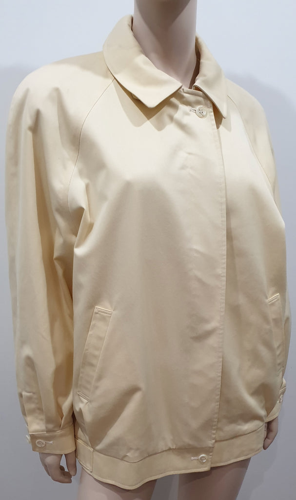 BURBERRYS Vintage Pale Lemon Yellow Cotton Blend Collared Lined Casual Jacket L