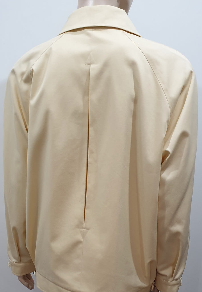 BURBERRYS Vintage Pale Lemon Yellow Cotton Blend Collared Lined Casual Jacket L