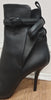 BALENCIAGA Black Leather Buckle Strap Detail High Stiletto Heel Ankle Boots 39 6