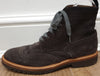 BRUNELLO CUCINELLI Brown Suede Lace Fasten Perforated Casual Ankle Boots 39 UK6