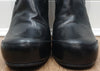 RICK OWENS Black Leather Round Toe Zip Fastened High Stiletto Heel Ankle Boots 39