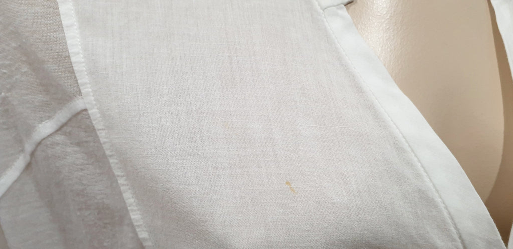 HELMUT LANG White Cotton Semi Sheer Panelled Plunge V Neckline Blouse Shirt M