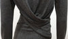 T ALEXANDER WANG Grey Draped Ruched Rear Long Sleeve Jerseywear  Sweater Top M