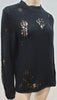 3.1 PHILLIP LIM Black Wool Blend Loose Open Knit Detailing Jumper Sweater Top M