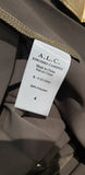 A.L.C Gates Gold Metallic Accordion Pleated Knee Length Evening Skirt 4 UK8 BNWT