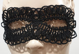 LA PERLA Women's Designer Black Crochet Tie Fastened Eye Mask One Size With Box