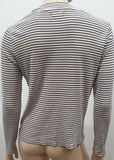 CHINTI & PARKER Organic Cotton Navy & Cream Stripe Long Sleeve Jersey T-Shirt S