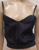 MARNI DENIM EDITION Blue Spaghetti Strap Elastic Hem Crop Cami Tank Top UK14