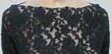 MM6 MAISON MARTIN MARGIELA Black Sheer Floral Mesh Lined Jumper Sweater 42 UK10
