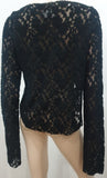 MM6 MAISON MARTIN MARGIELA Black Sheer Floral Mesh Lined Jumper Sweater 42 UK10