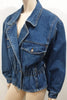 ORIGINAL STROM JEANSWEAR Blue Large Collar Elasticated Waist Denim Jacket S