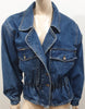 ORIGINAL STROM JEANSWEAR Blue Large Collar Elasticated Waist Denim Jacket S