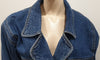 ORIGINAL STROM JEANSWEAR Blue Large Collar Elasticated Waist Denim Jacket S