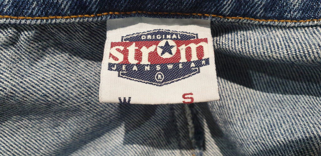 ORIGINAL STROM JEANSWEAR Blue Large Collar Elasticated Waist Denim Jacket S