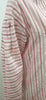 VINCE White Pink Red Striped 100% Cotton V Neck Long Sleeve Tunic Blouse Shirt S