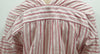 VINCE White Pink Red Striped 100% Cotton V Neck Long Sleeve Tunic Blouse Shirt S