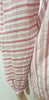 VINCE White Pink Red Striped 100% Cotton V Neck Long Sleeve Tunic Blouse Shirt S