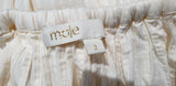 MAJE Cream Cotton Elasticated Neckline Embroidered Sleeveless Belted Dress 2 / M