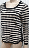 CLAUDIE PIERLOT Black Cream Stripe Lace Up Knitwear Jumper Sweater Top 3 UK12