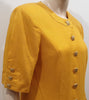 LOUIS FERAUD Mustard Yellow Gold Button Fastened Short Sleeve Shirt Coat Dress