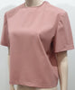 ALEXANDER LEWIS Dusky Pink Virgin Wool Stretch Short Sleeve Blouse Shirt Top 12