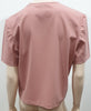 ALEXANDER LEWIS Dusky Pink Virgin Wool Stretch Short Sleeve Blouse Shirt Top 12