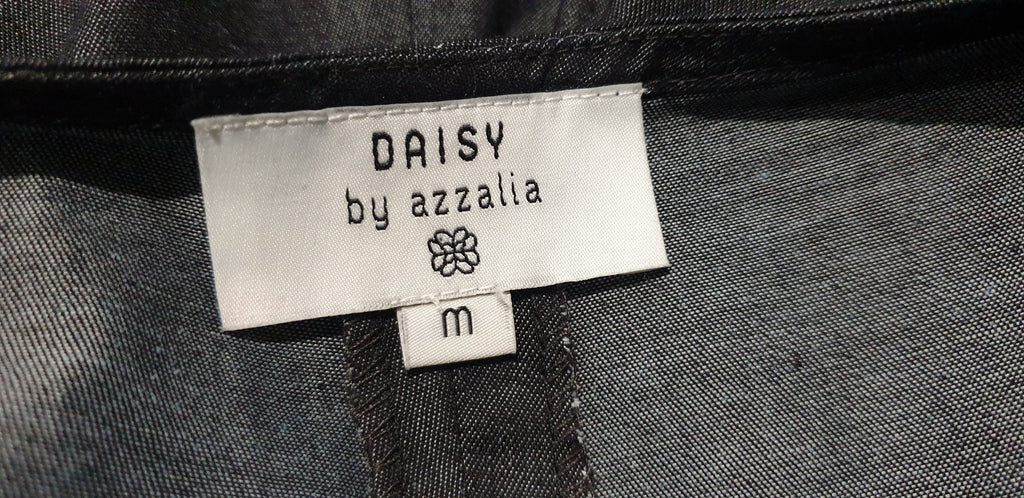 DAISY AZZALIA Charcoal Grey Front Waist Bow Tapered Leg Casual Trousers Pants M