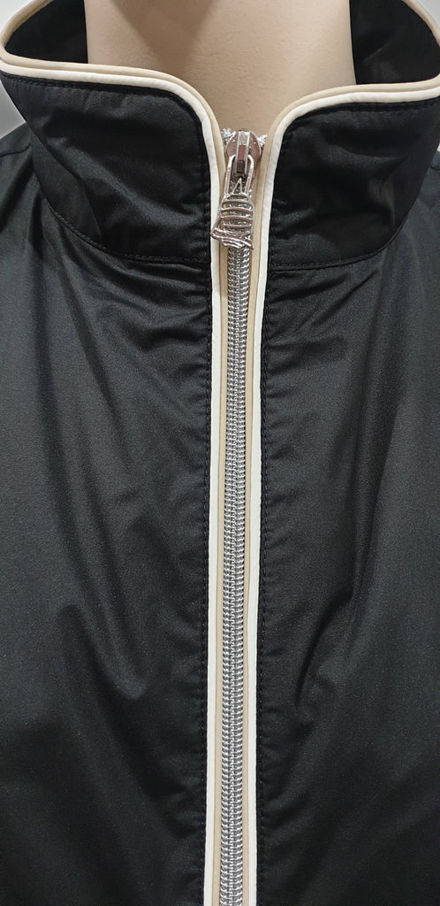 MARINA YACHTING Black Italian Fabric Funnel Neck Sleeveless Gilet Jacket 42 UK10