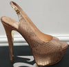 GINA Pink Python ADELE Peep Toe Platform Slingback Stiletto Sandals Shoes UK4.5