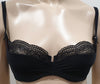 MAISON LEJABY PARIS Black Lace Delicate Crystal Detail Underwire Lingerie Bra 32D