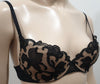 MAISON LEJABY PARIS Sand & Black Floral Lace Light Padded Underwire Lingerie Bra