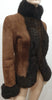 RALPH LAUREN BLACK LABEL Brown Sheepskin Fur Trim High Neck Jacket Top UK8