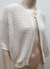 FABIANA FILIPPI White Cotton Chunky Loose Knit Short Batwing Sleeve Cardigan XL