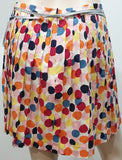MINT Multi Colour Polka Dot Silver Tie Detail Waist Pleated Short Mini Skirt UK8