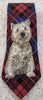 POLO RALPH LAUREN Menswear Burgundy Red & Blue Silk Check Plaid Dog Print Tie