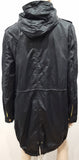 PAUL X PAUL SMITH Black Sheen Lightweight Concealed Hood Mac Overcoat Coat M