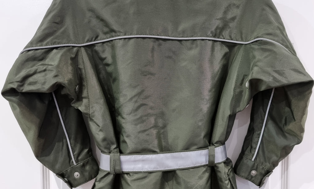 BELSTAFF TOURMASTER 500 Boy's Khaki Green Sheen Belted Lined Biker Jacket 6Y