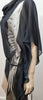 HELMUT LANG Black Sheer Cap Sleeve Drape Side Long Length Blouse Tunic Top M