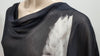 HELMUT LANG Black Sheer Cap Sleeve Drape Side Long Length Blouse Tunic Top M