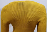 3.1 PHILLIP LIM Mustard Yellow Cotton Blend Ribbed Knitwear Jumper Sweater Top M