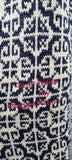 ODD MOLLY Navy Blue & White Cotton Geometric Pattern Knitwear Blazer Jacket 3/L