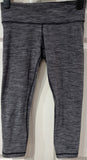 LULULEMON Activewear Grey Blue Black Gym Yoga Pilates Crop Leggings Pants UK8
