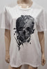 ALEXANDER MCQUEEN White Cotton Grey Skull Print Short Sleeve T-Shirt Tee Top XL