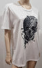 ALEXANDER MCQUEEN White Cotton Grey Skull Print Short Sleeve T-Shirt Tee Top XL