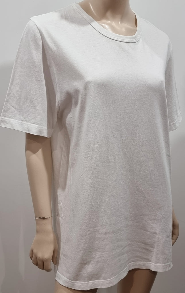 MAISON MARTIN MARGIELA Menswear White Print Rear Short Sleeve T-Shirt Tee Top