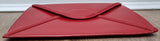 LULU GUINNESS Red Shined Leather CATHERINE Large Lips Envelope Clutch Bag