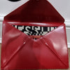 LULU GUINNESS Red Shined Leather CATHERINE Large Lips Envelope Clutch Bag