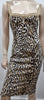 JOSEPH Cream Beige Black Leopard Print Sleeveless Fitted Bodycon Dress 40 UK12