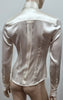 LAURA SCHUBERT Ivory Cream Silk Satin Blend Long Sleeve Blouse Shirt Top UK8